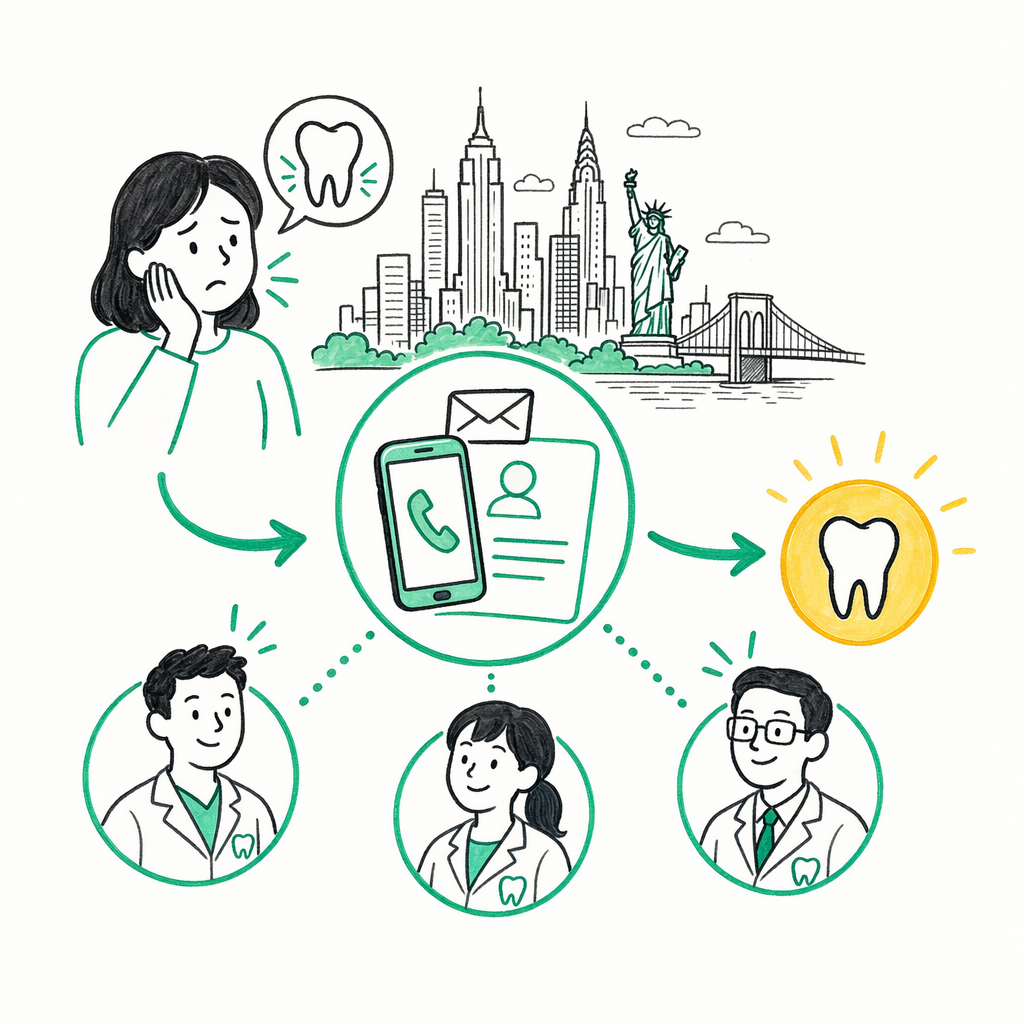 Ilustración: Dentista de emergencia en el área de Nueva York