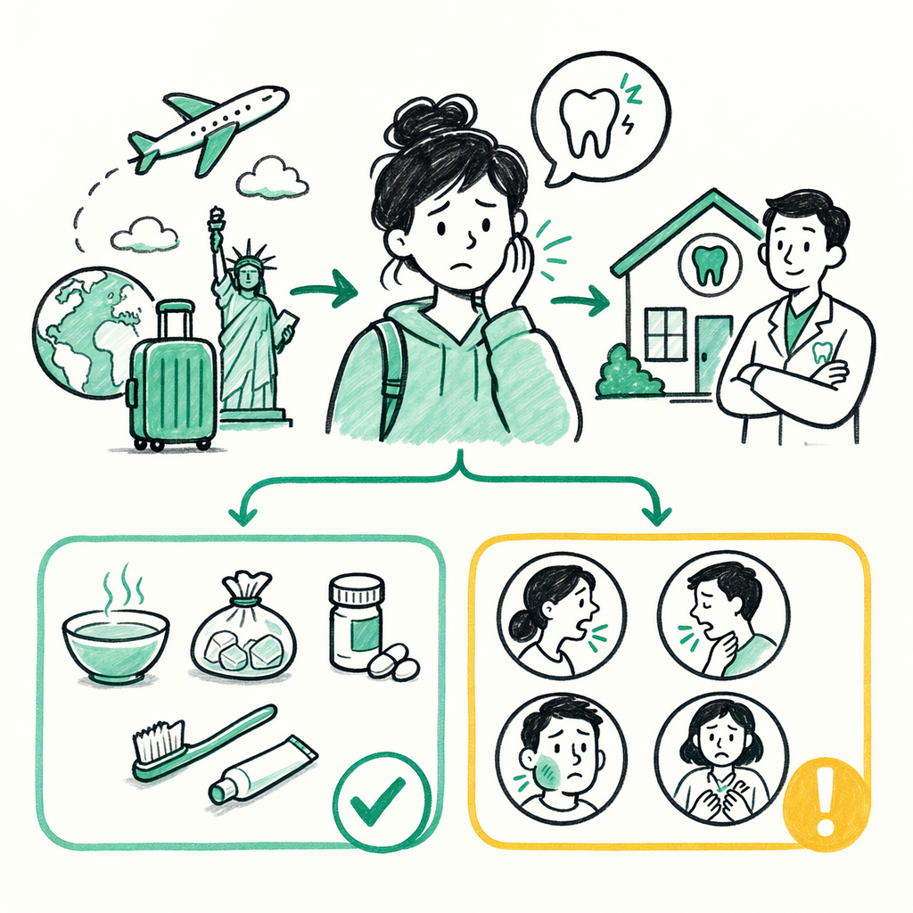 Illustration: Dental emergency while traveling or new to the US