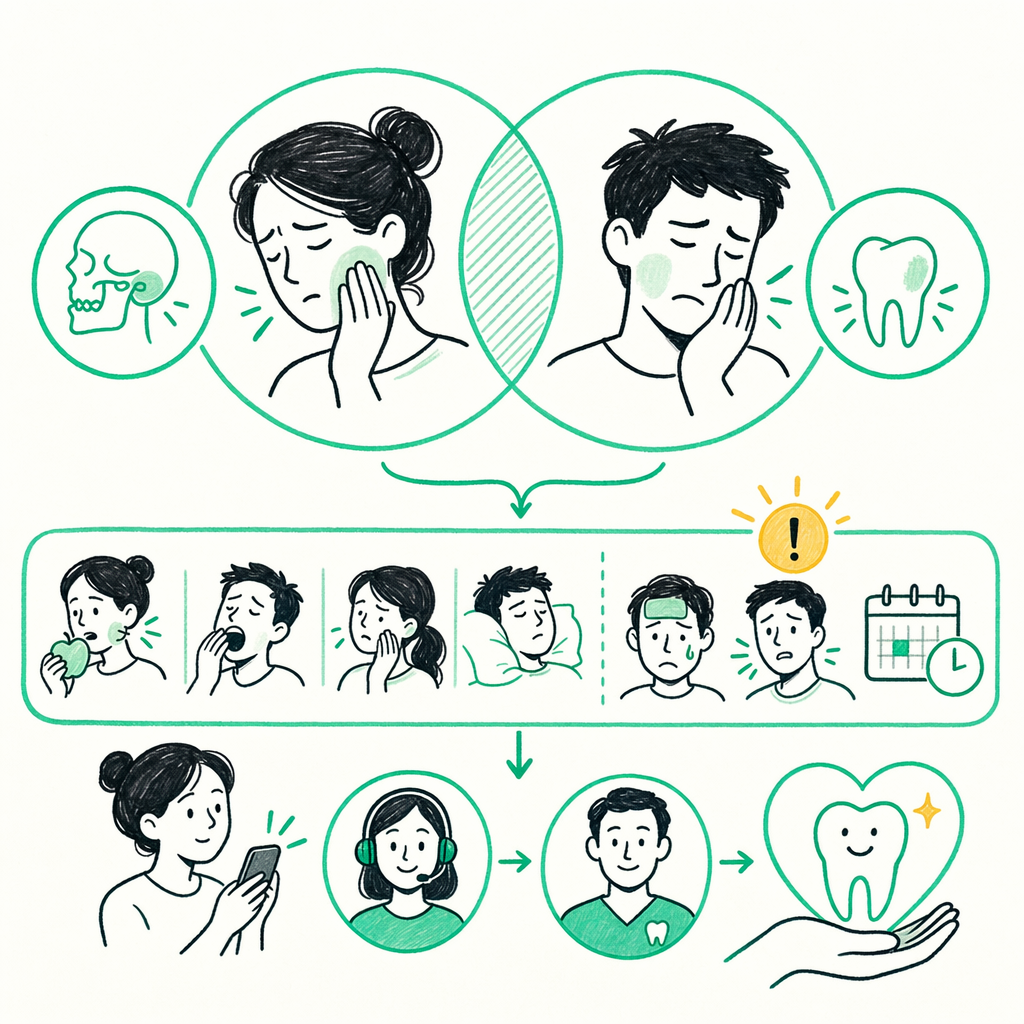 Illustration: Jaw pain or tooth pain — telling them apart