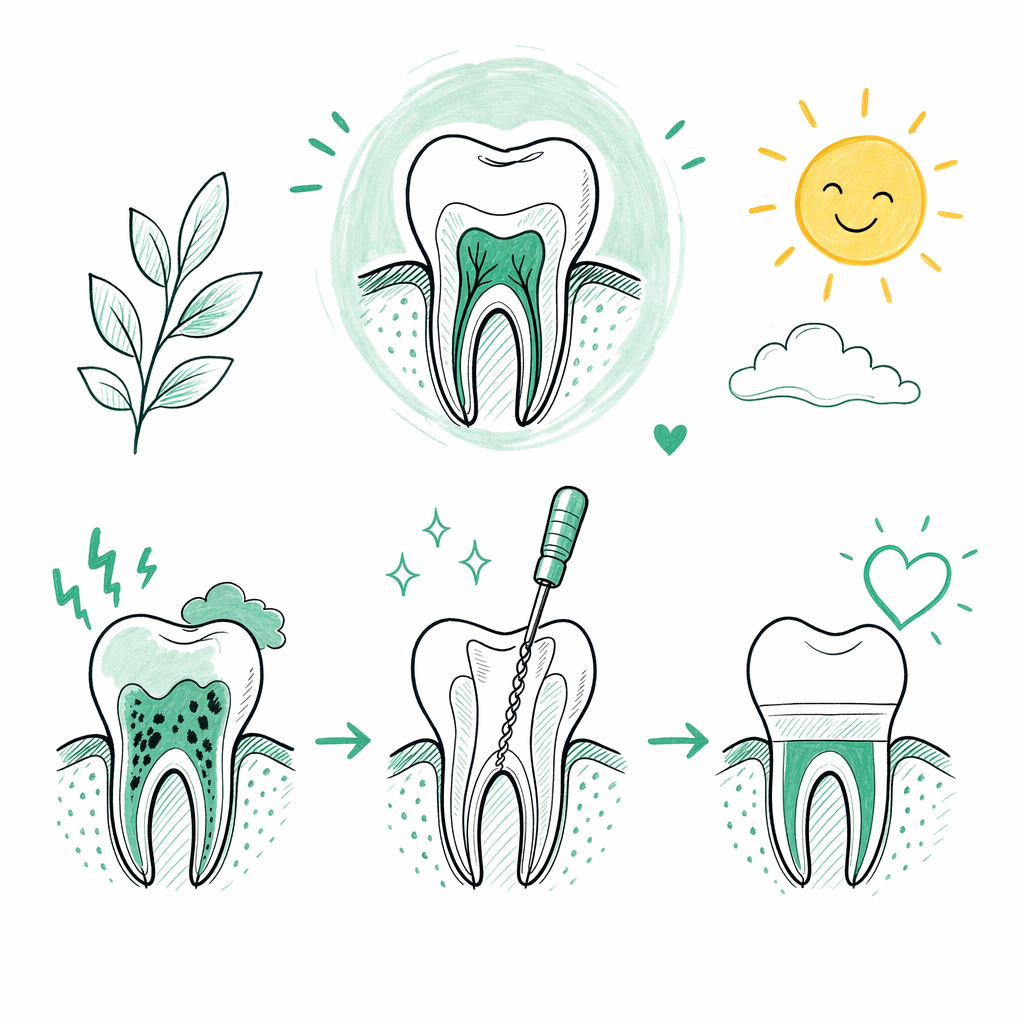 What an emergency root canal is — illustration