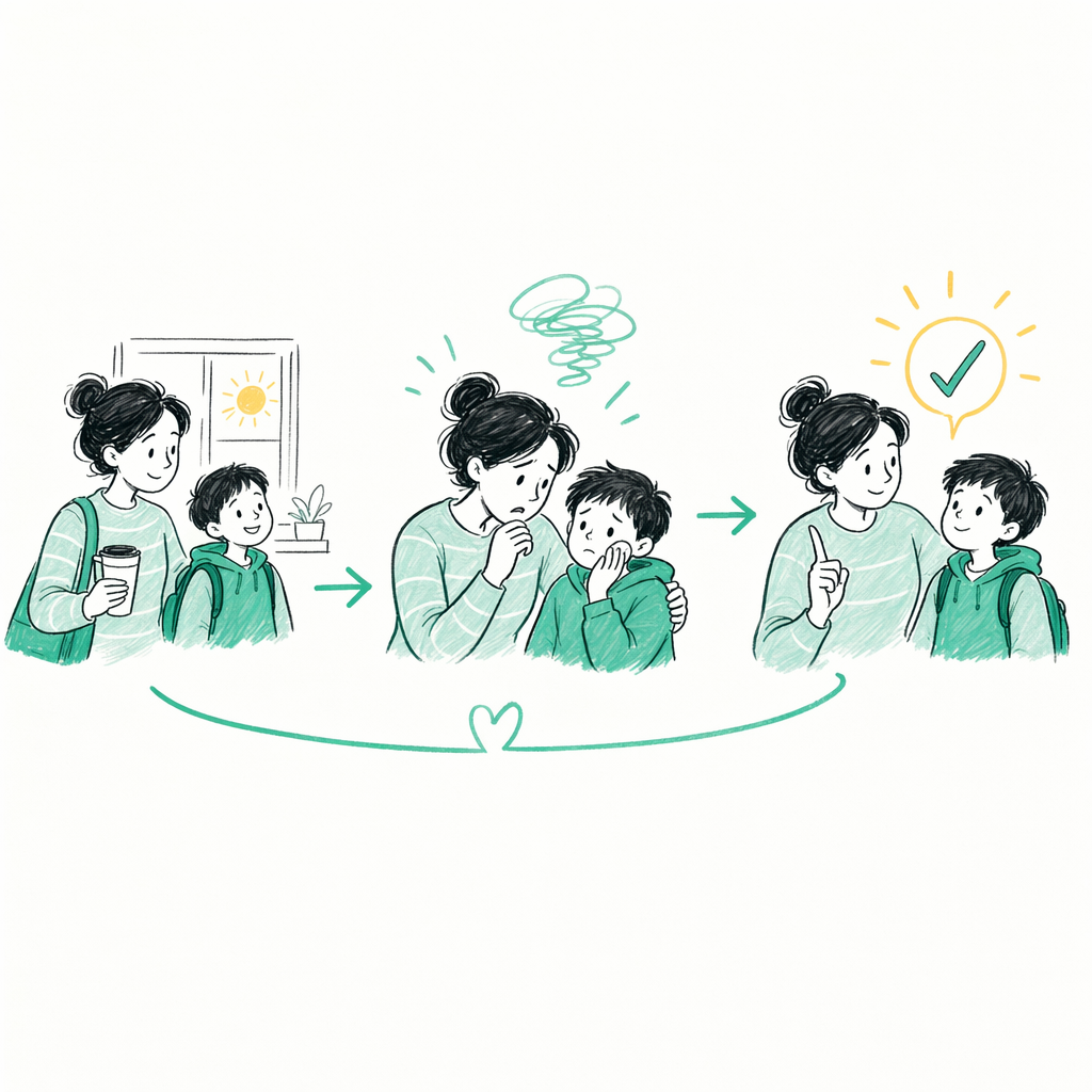 A scary moment, then one clear next step — illustration