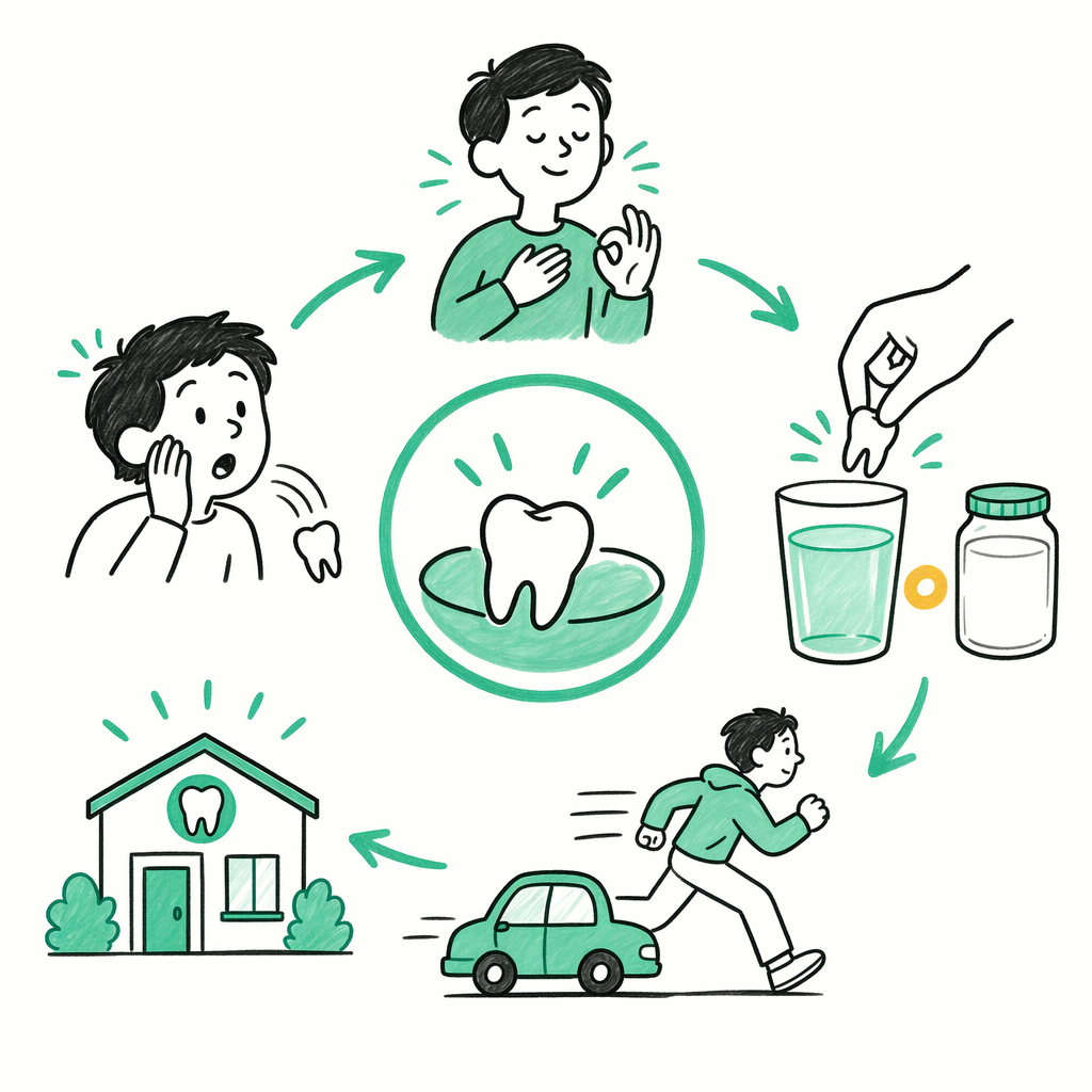 Illustration: Knocked-out tooth — what to do in the next minutes