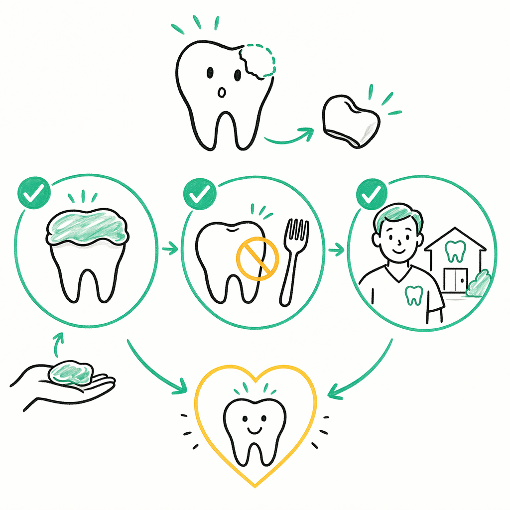 Illustration: Lost filling or crown — what to do