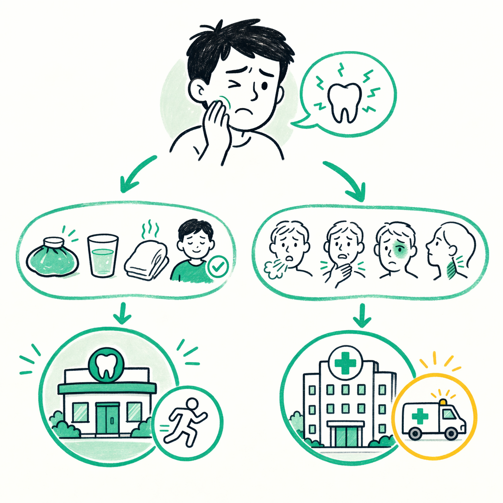 Illustration: Severe tooth pain right now — what to do