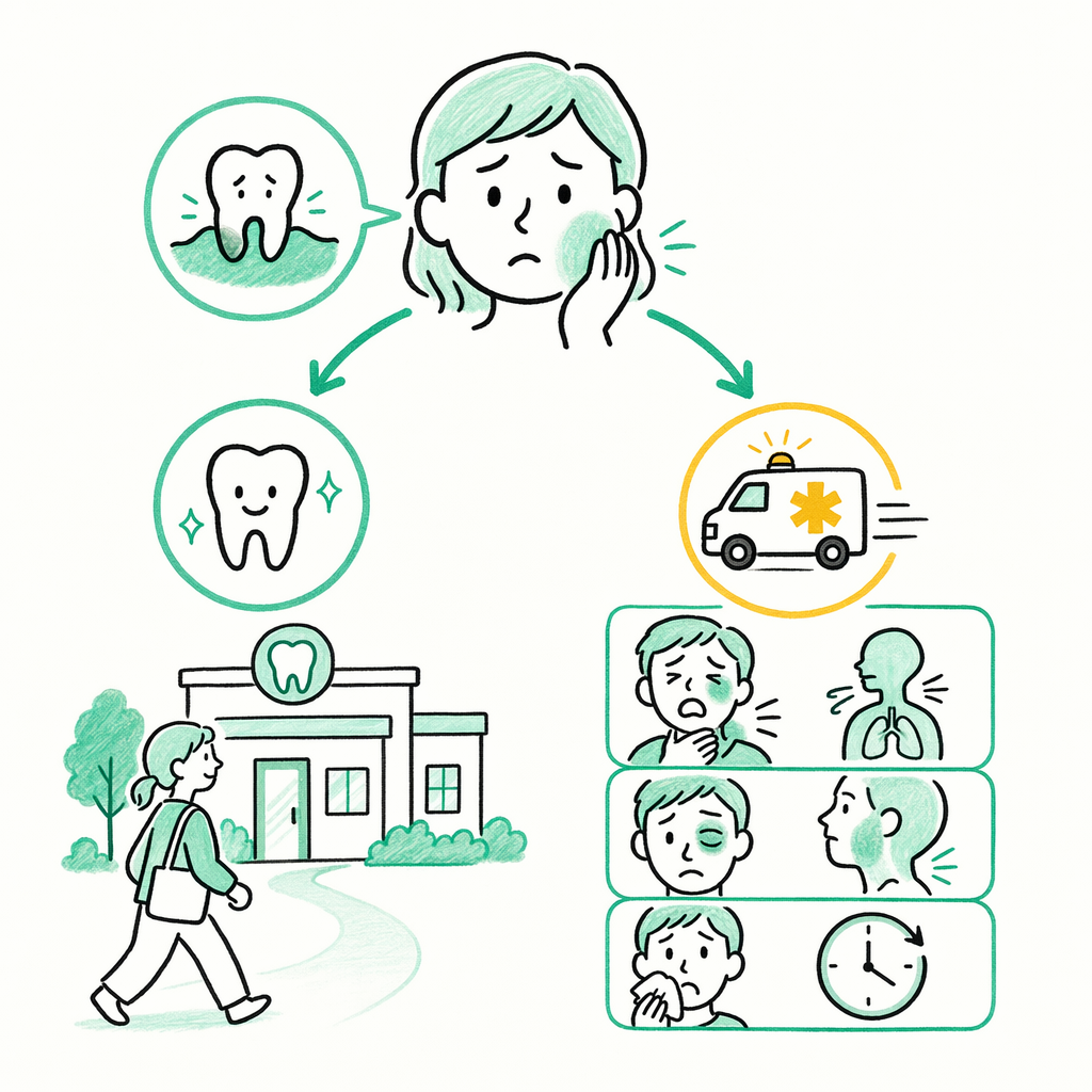 Illustration: Facial swelling or a dental abscess — what to do